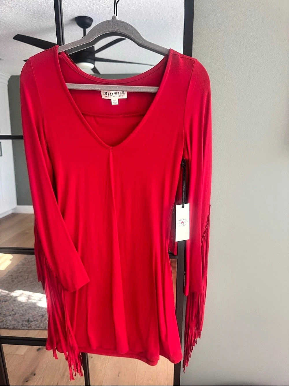 Idllywind Red Fringe Dress NWT- Small